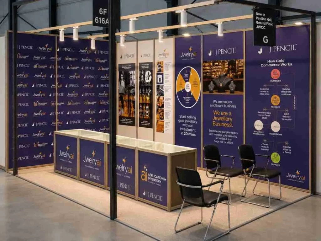 Shell scheme booth branding with custom panels by RDA Vision