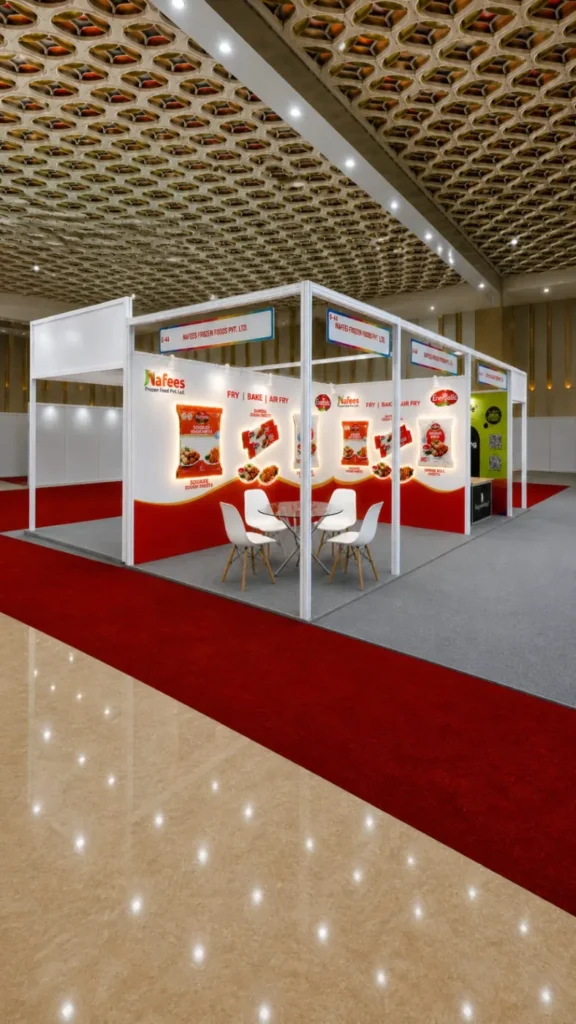 Shell scheme booth branding for Nafees at CMPL 2026